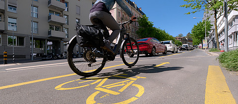 Bande cyclable à Lausanne