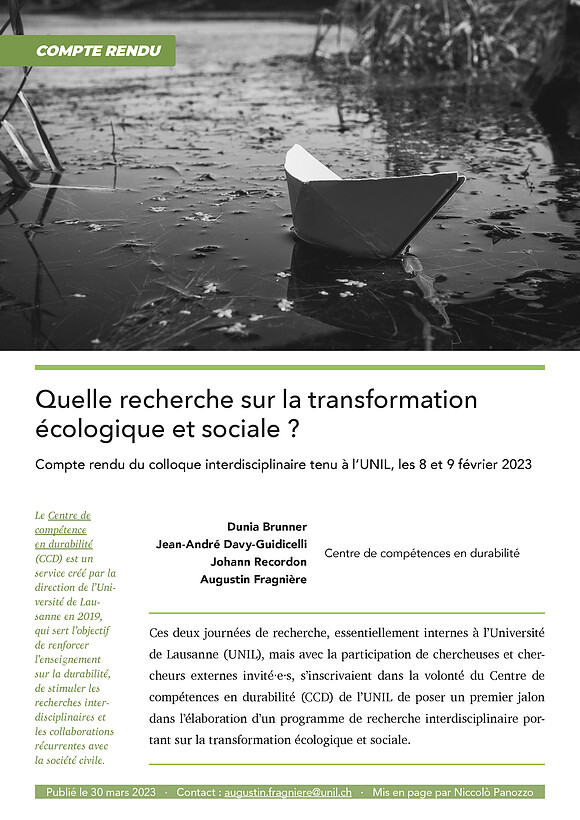 Ecological and social transformation