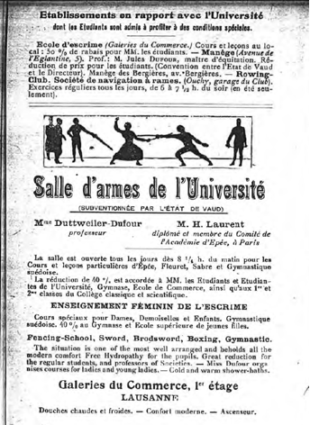 Mens sana in corpore sano - Publicité escrime 1918
